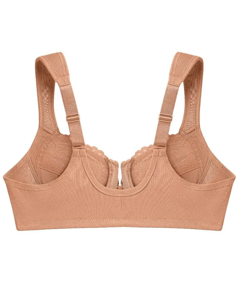 Glamorise WonderWire Front-Closure Bra - Cappuccino