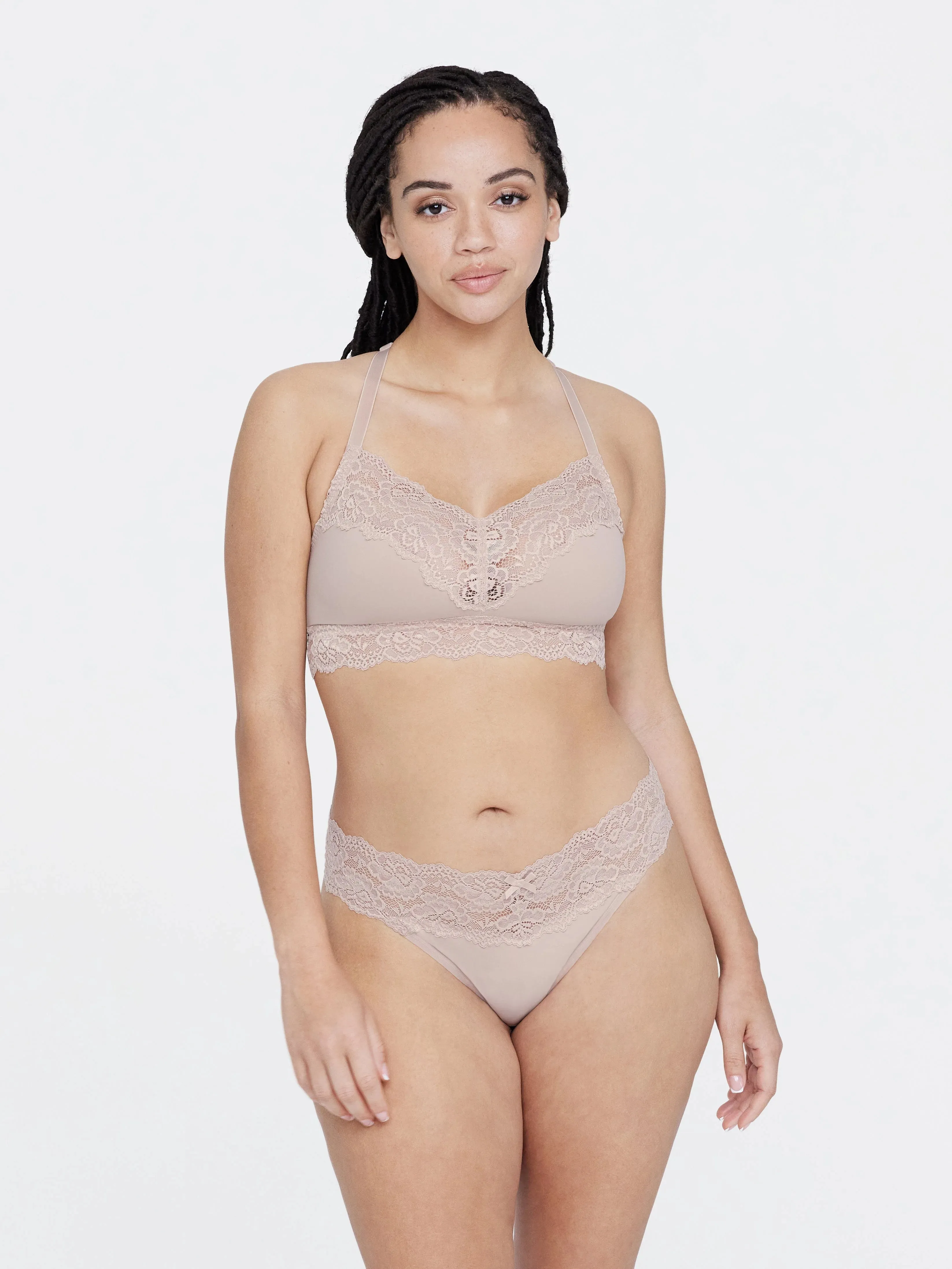 Goddess T-Back Busty Bralette In Cashmere - Skarlett Blue
