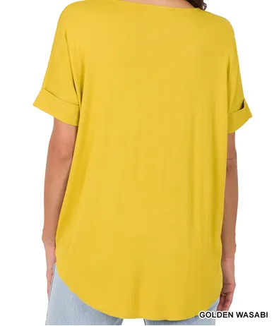 Golden High Low Draped Front Top -Plus & Regular