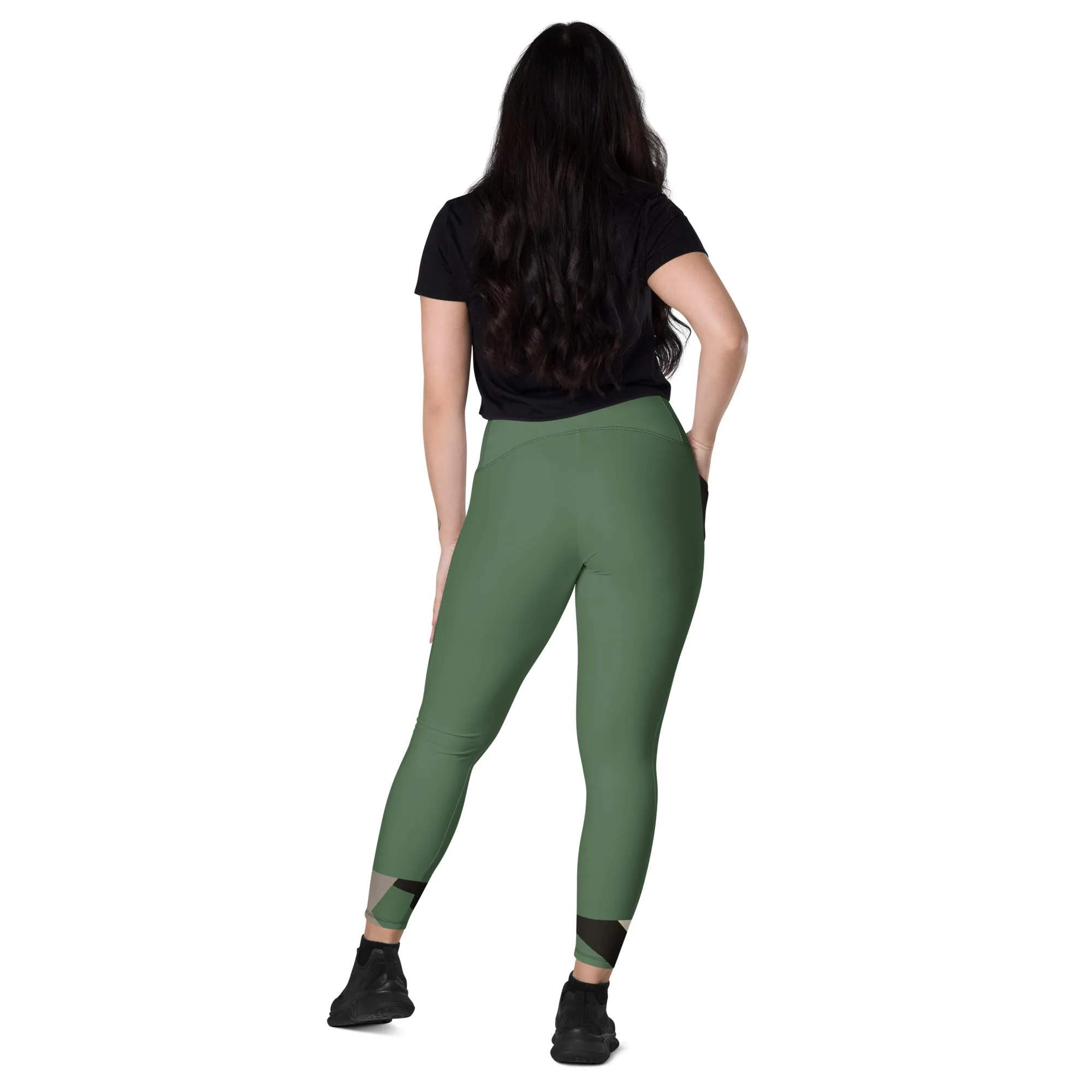 Green Chaitanya Abara Elite Fitness Corps Leggings with Pockets