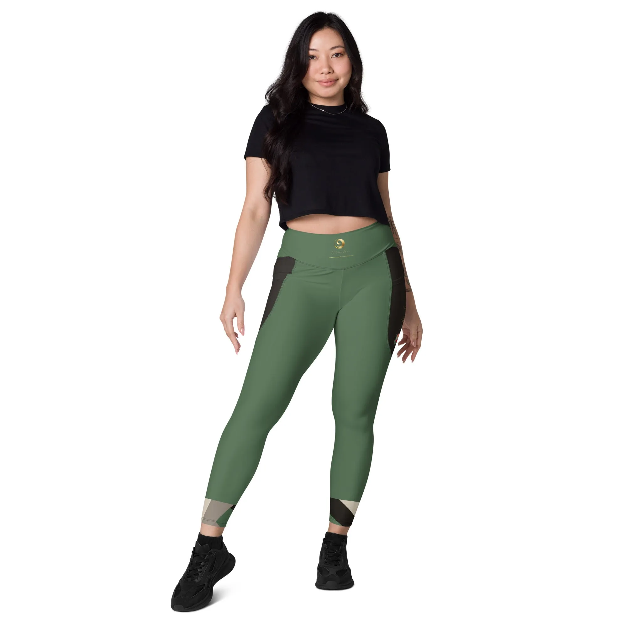 Green Chaitanya Abara Elite Fitness Corps Leggings with Pockets