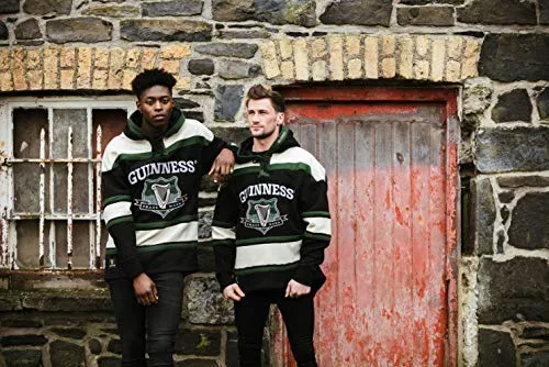 Guinness Hooded Ice Hockey Jerseys for Men | Soft-Cotton Irish Hockey Jersey | Perfect Hockey Hoodie for Everyday wear Green