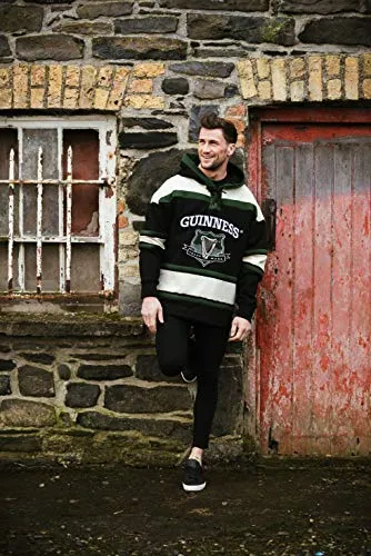 Guinness Hooded Ice Hockey Jerseys for Men | Soft-Cotton Irish Hockey Jersey | Perfect Hockey Hoodie for Everyday wear Green