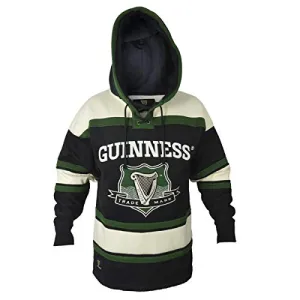 Guinness Hooded Ice Hockey Jerseys for Men | Soft-Cotton Irish Hockey Jersey | Perfect Hockey Hoodie for Everyday wear Green