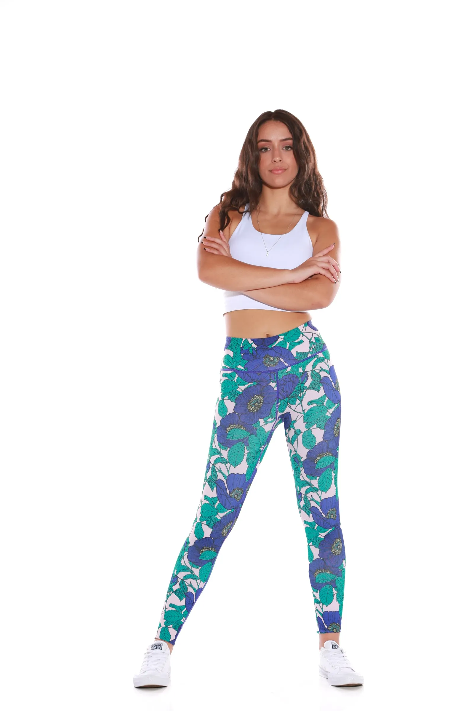 Gym Bunny Expression leggings - Mixed Blue Floral