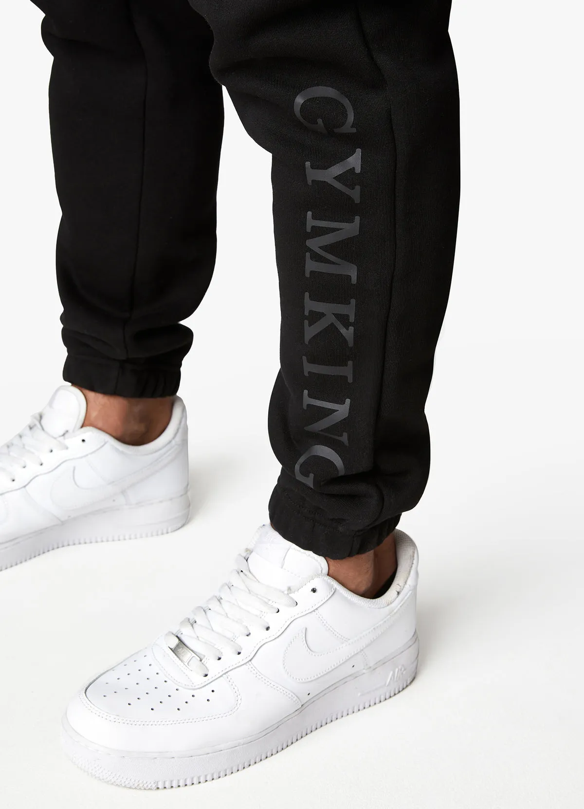 Gym King Covert Linear Logo Jogger Black
