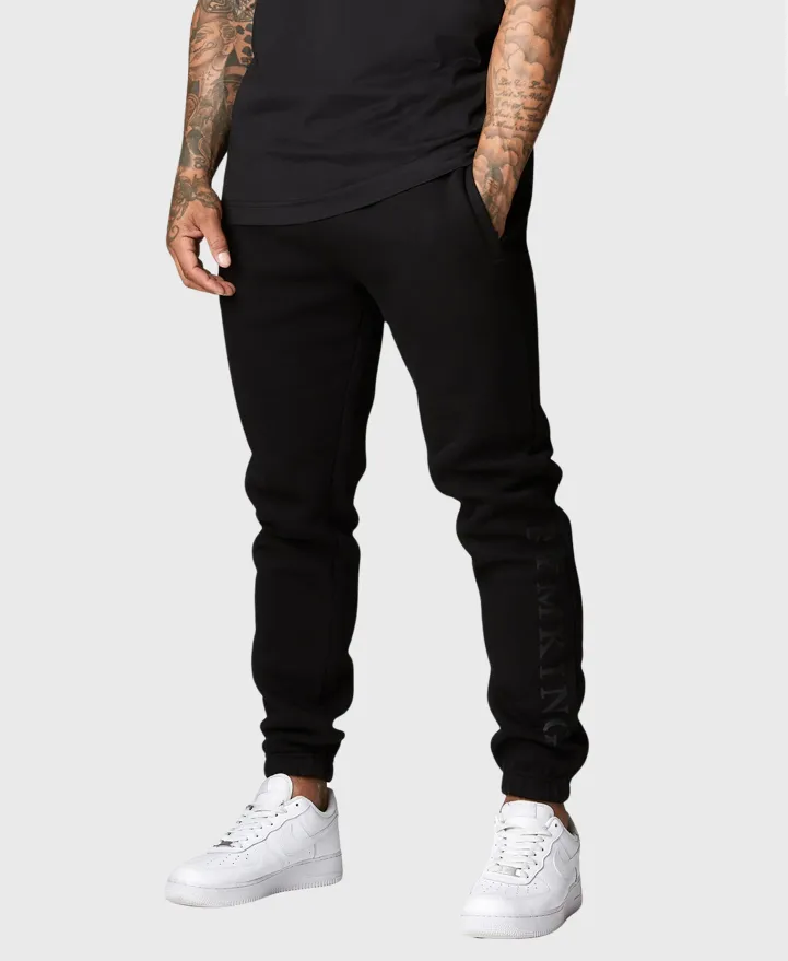 Gym King Covert Linear Logo Jogger Black