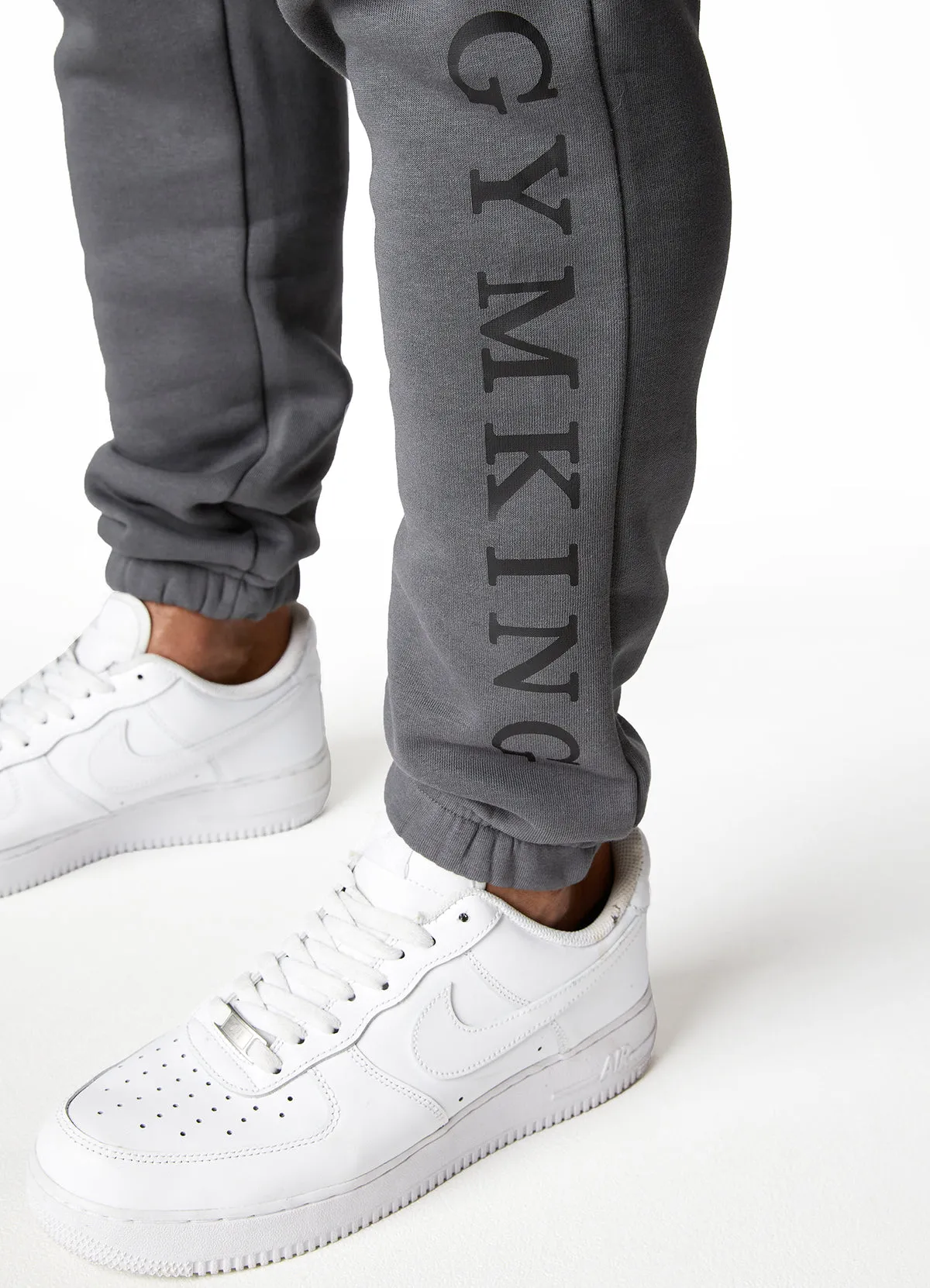 Gym King Covert Linear Logo Jogger Dark Pewter