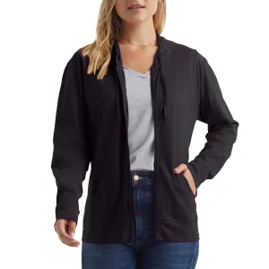 Hanes Women's Jersey Full Zip Hoodie, Black