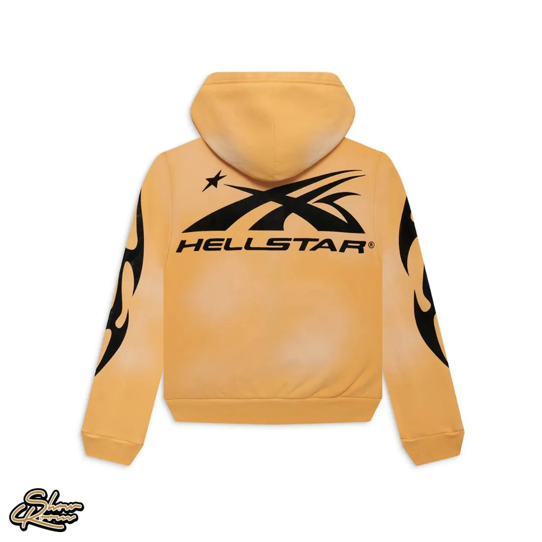 Hellstar Sports Logo Zip Up Hoodie "Yellow"