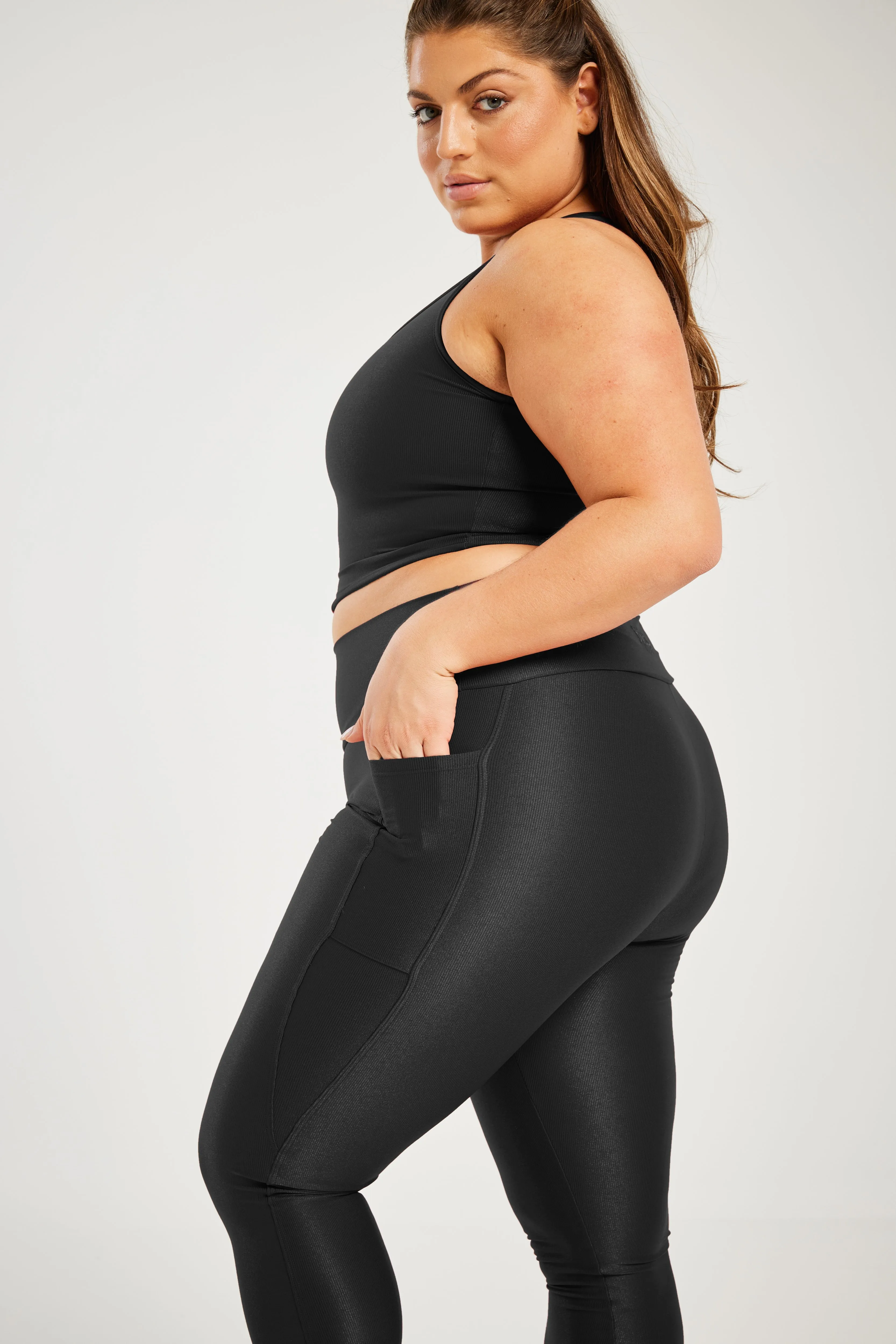 Hi-Shine Pocket Leggings Black