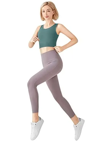High Neck Sports Bra for Women Longline Low Back Sports Bras Medium Impact Padded Workout Crop Tops for Yoga Gym
