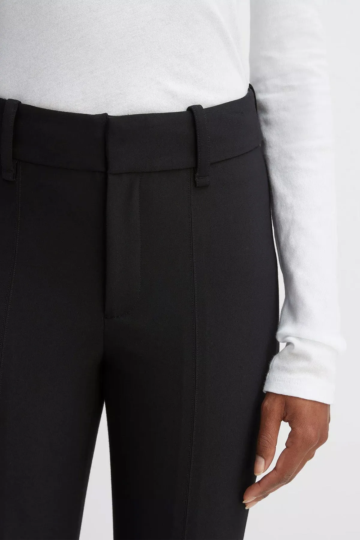 High Rise Cigarette Pant in Black