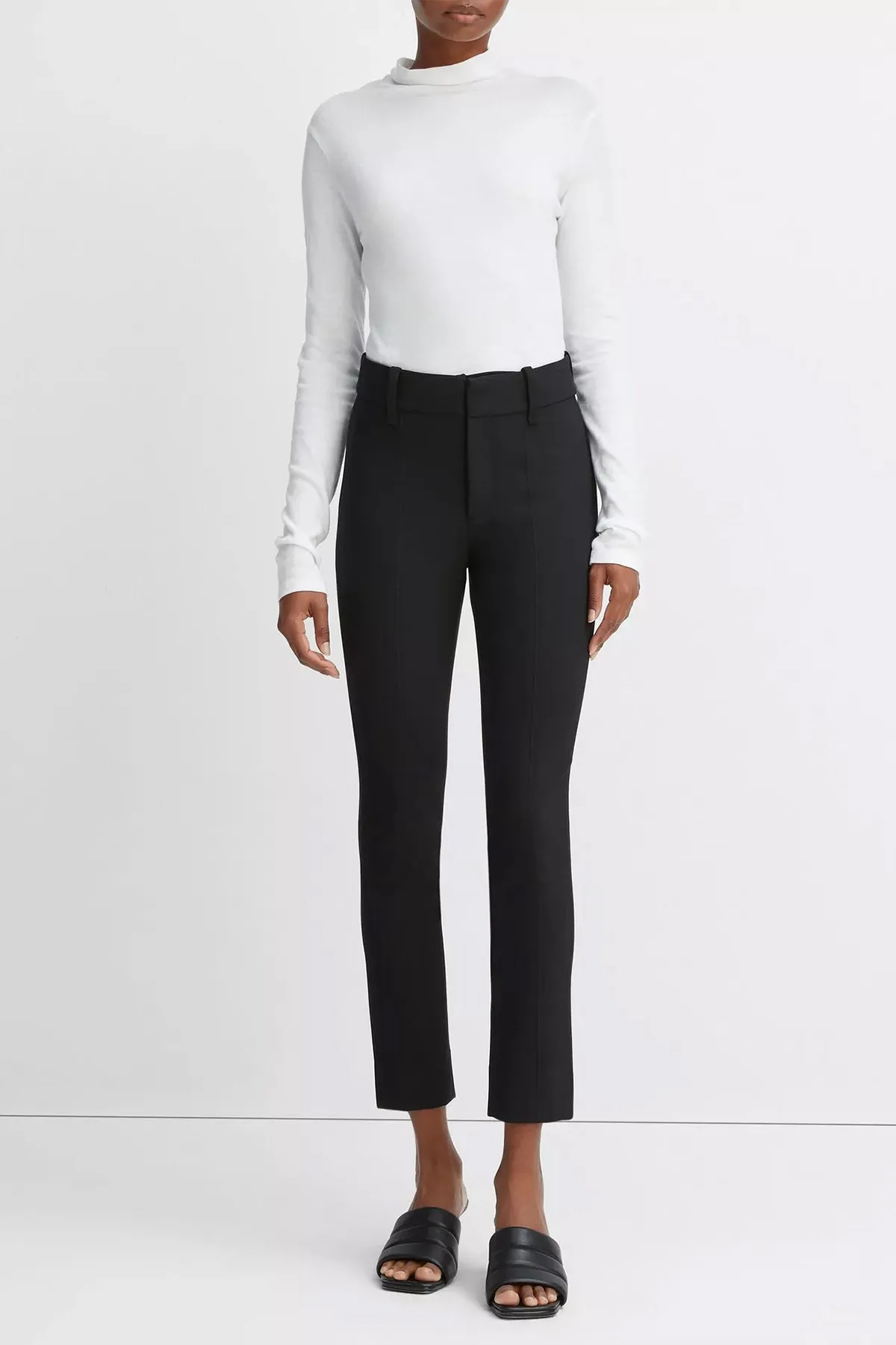 High Rise Cigarette Pant in Black