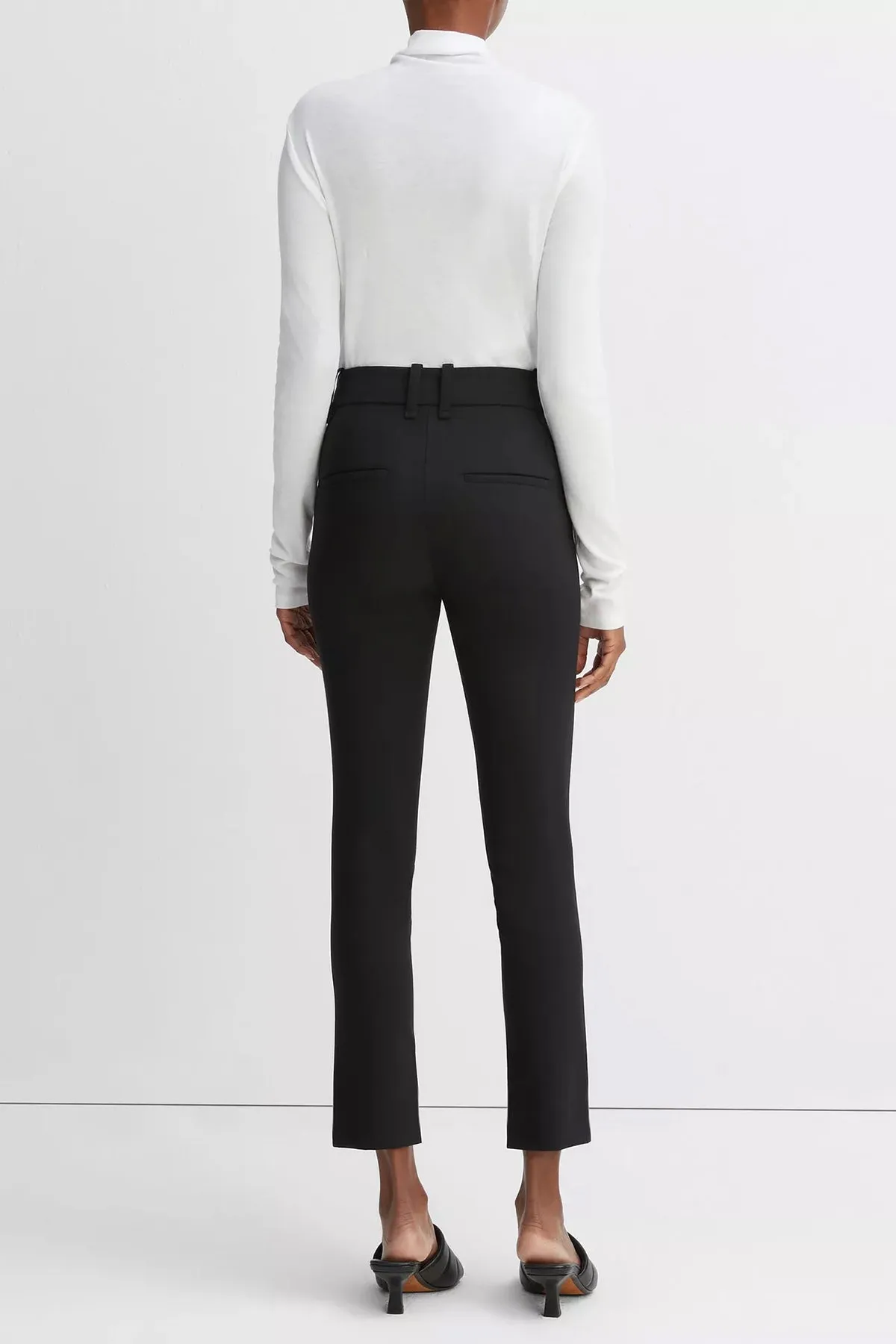 High Rise Cigarette Pant in Black