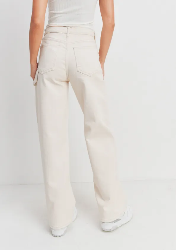High Rise Wide Leg Cargo Pants
