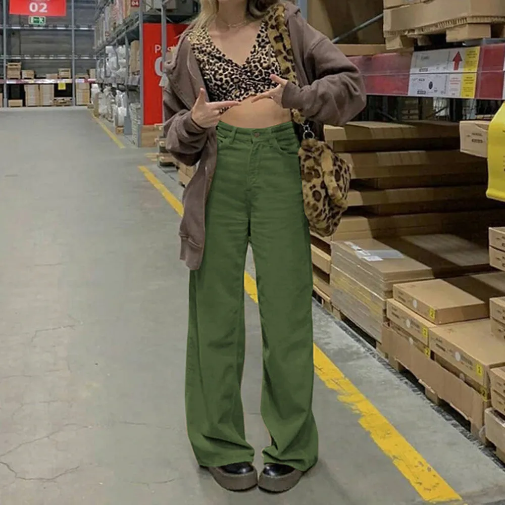 High Waist Loose Fitting Neutral Toned Pants