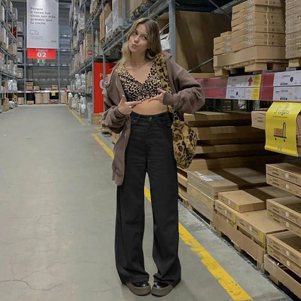 High Waist Loose Fitting Neutral Toned Pants