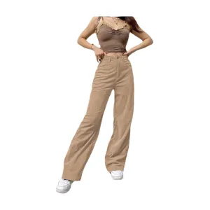 High Waist Loose Fitting Neutral Toned Pants