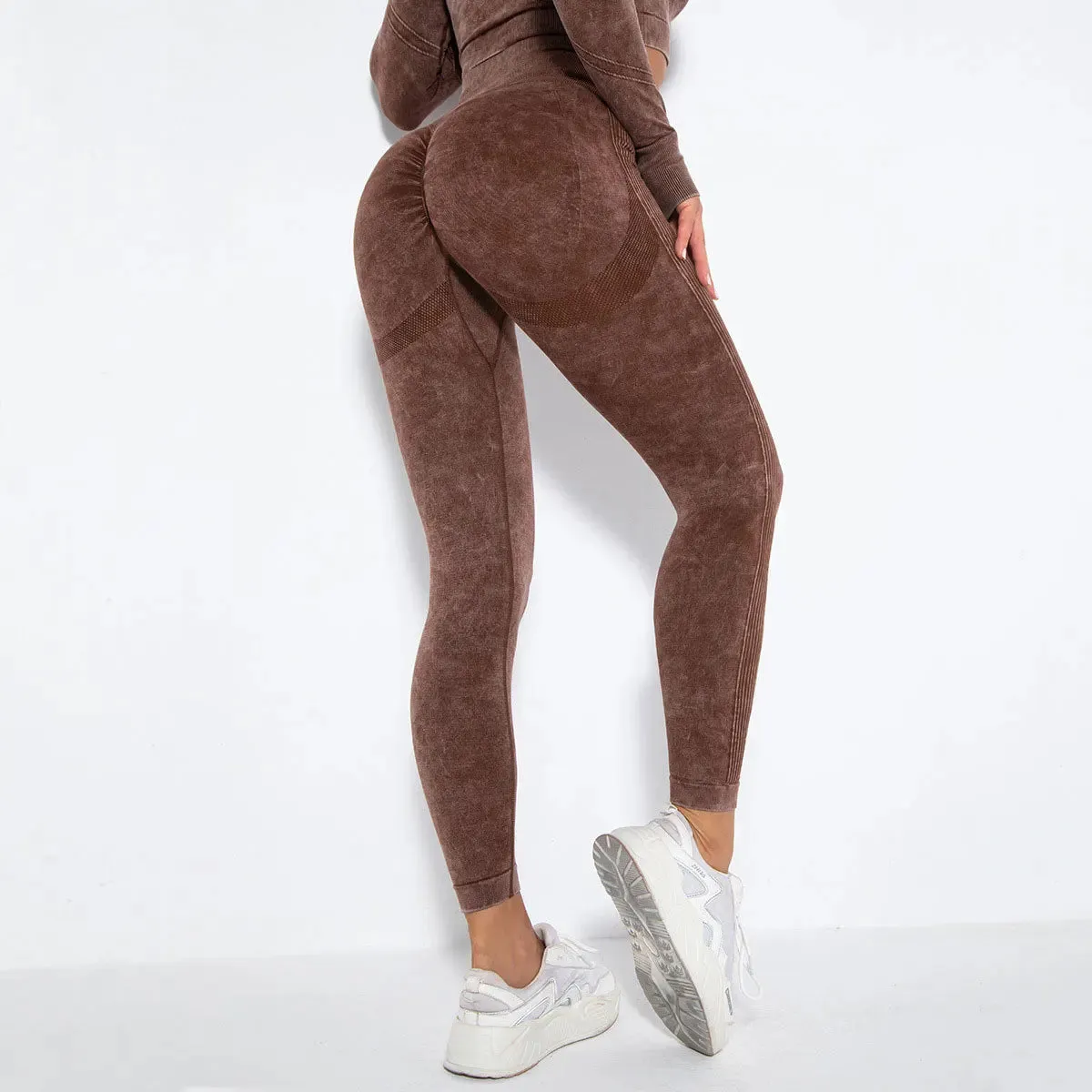 High Waist Push Up Seamless Leggings for Women - Gym Fitness Yoga Pants