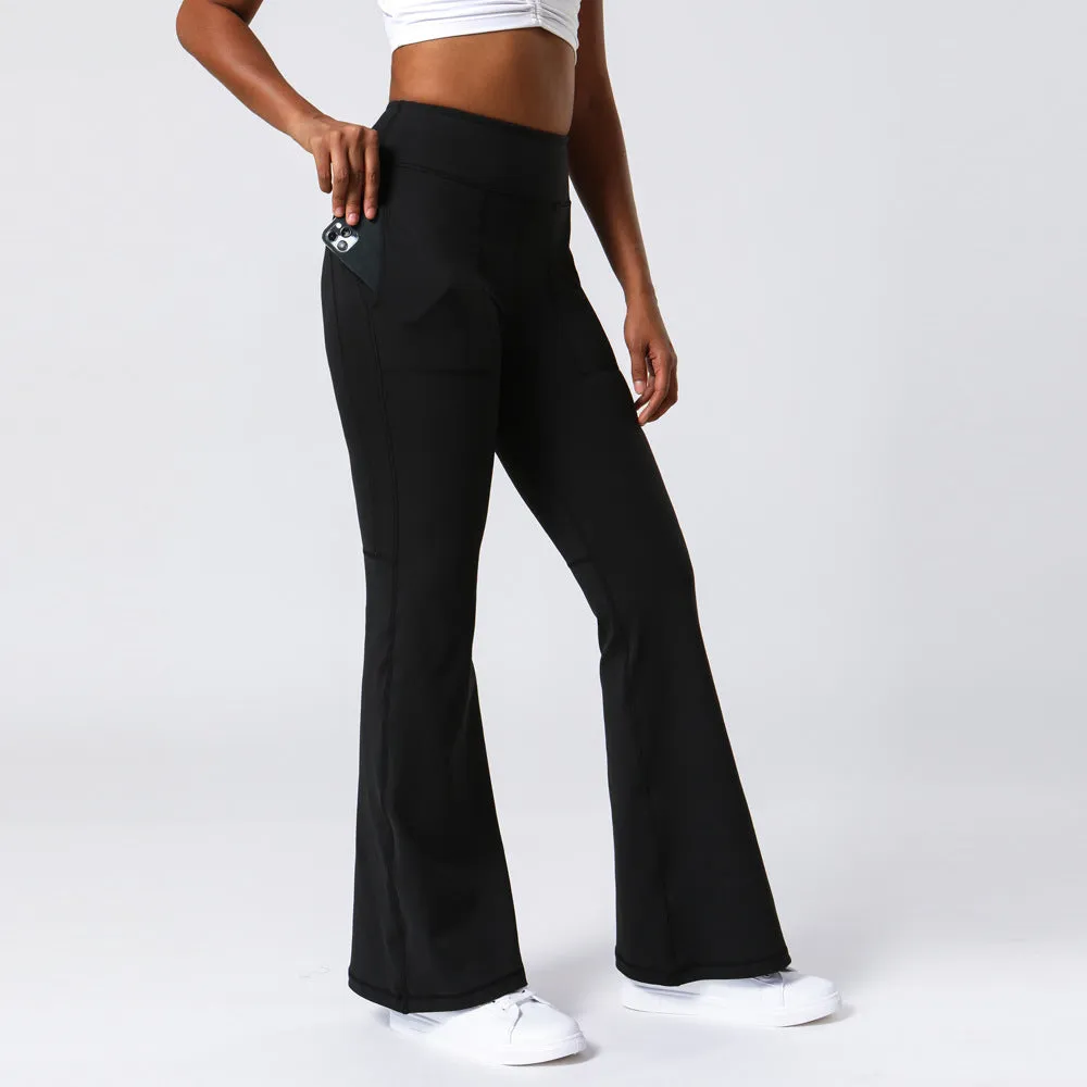High Waist Push Up Women Fitness Workout Sports Wear Gym Plus Size Flare Yoga Pants