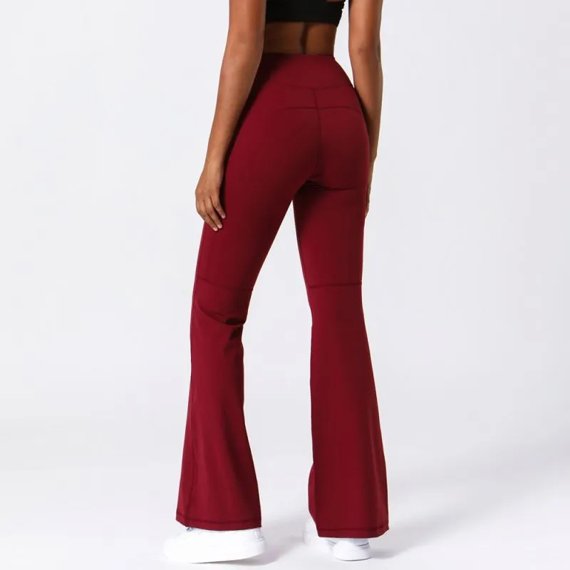High Waist Push Up Women Fitness Workout Sports Wear Gym Plus Size Flare Yoga Pants