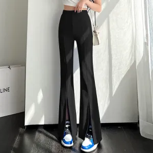 High-Waist Slim Fit Wide-Leg Pants