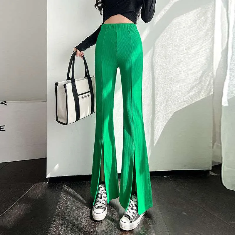 High-Waist Slim Fit Wide-Leg Pants
