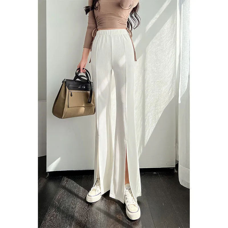 High-Waist Slim Fit Wide-Leg Pants