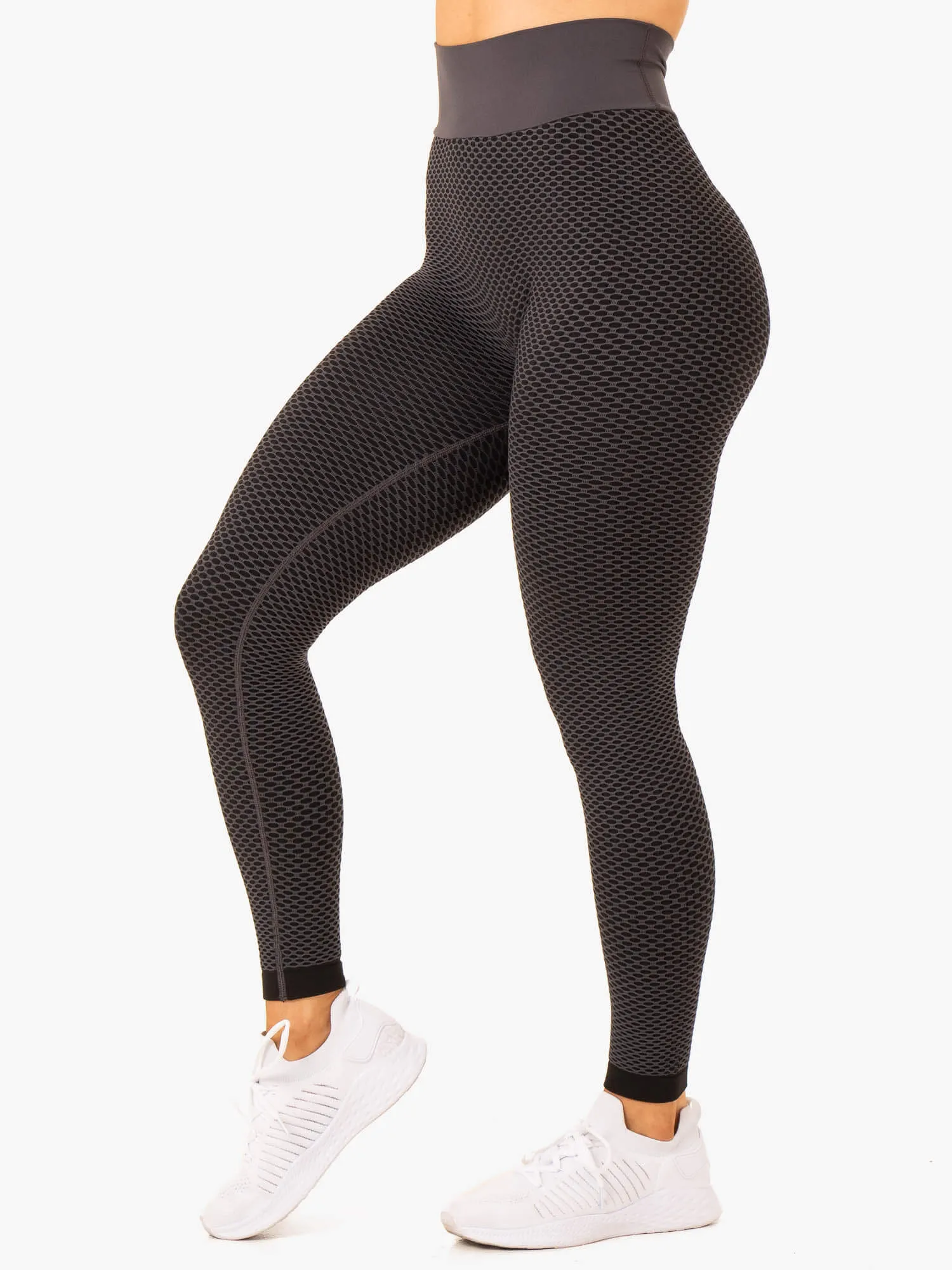 Honeycomb Scrunch Seamless Leggings - Charcoal
