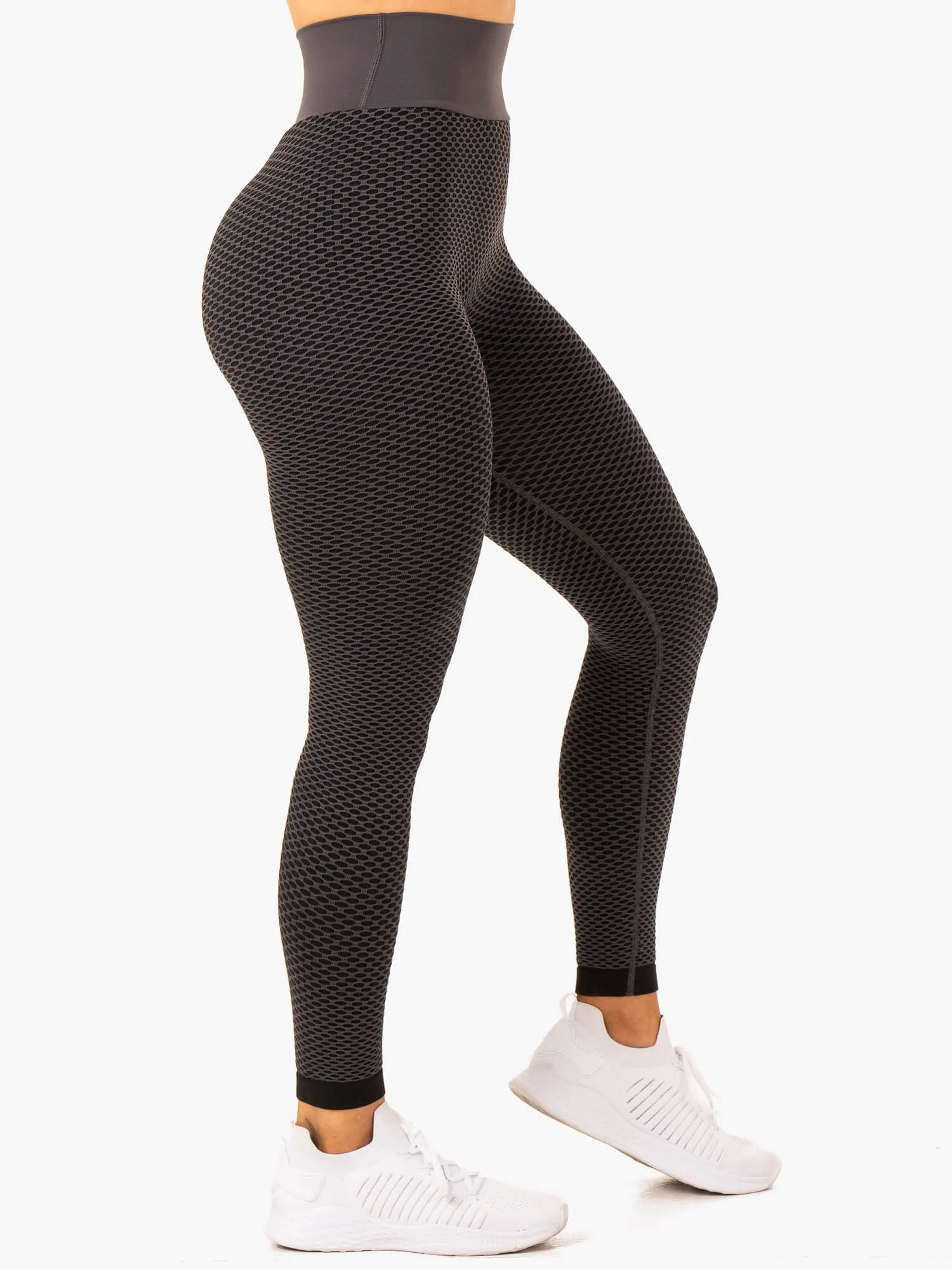 Honeycomb Scrunch Seamless Leggings - Charcoal