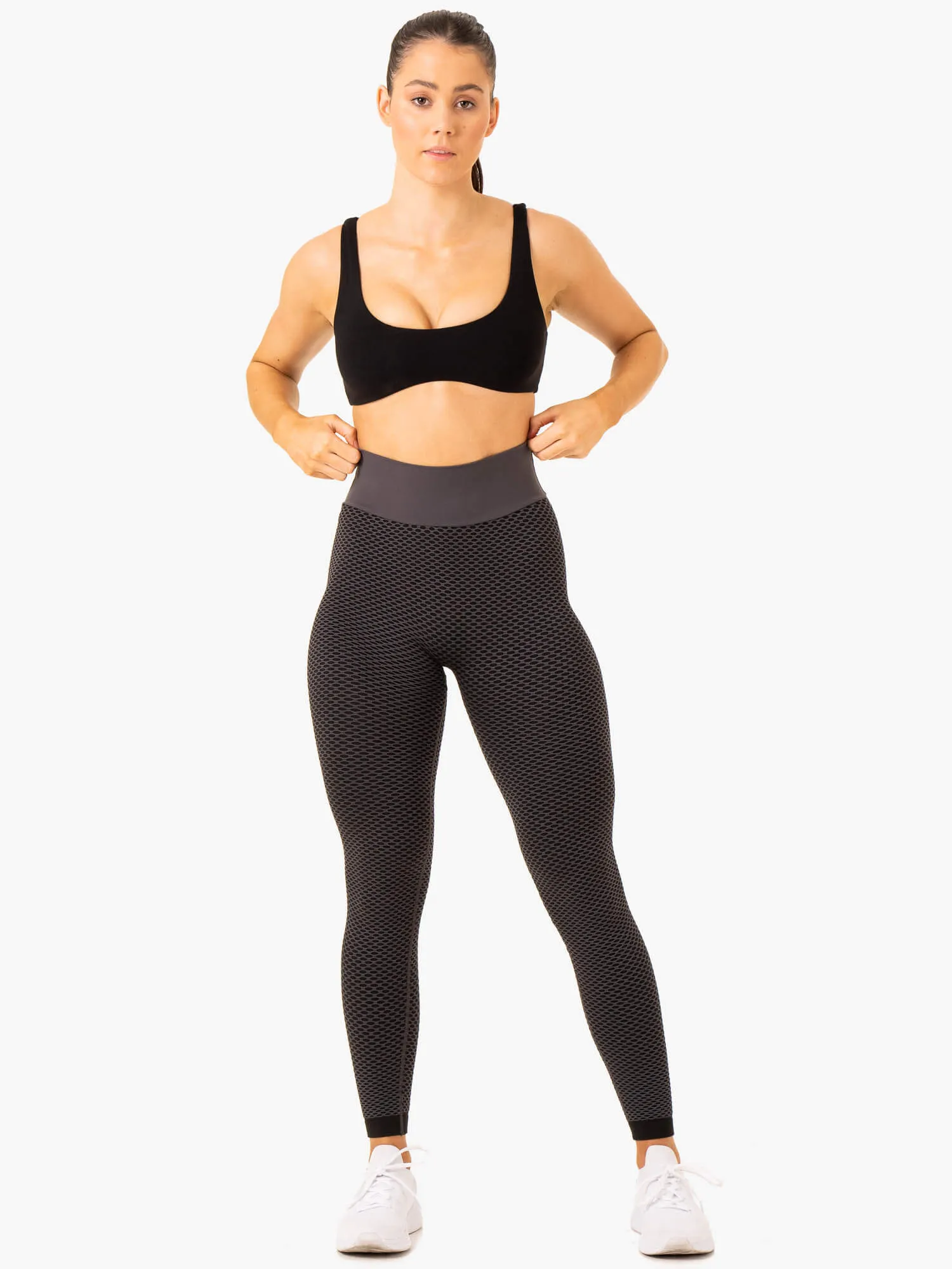 Honeycomb Scrunch Seamless Leggings - Charcoal