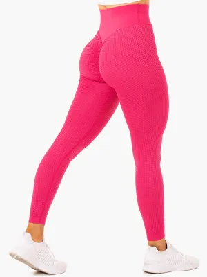 Honeycomb Scrunch Seamless Leggings - Hot Pink