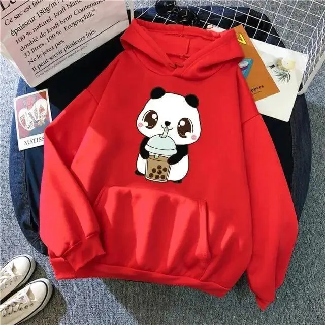 Hoody Little Print Hoodie Streetwear Cute Winter Clothes Women's Oversized Loose Sweatshirts Women Hoodies for Women Cute Fashion Sweatshirts Hoodie for Teen Oversized Hoodie