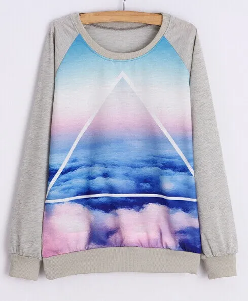 Hoody women Casual hoodies cat kiss fish print tracksuit long sleeve o neck letters sweatshirt for women Top