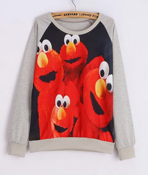 Hoody women Casual hoodies cat kiss fish print tracksuit long sleeve o neck letters sweatshirt for women Top