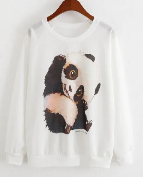 Hoody women Casual hoodies cat kiss fish print tracksuit long sleeve o neck letters sweatshirt for women Top