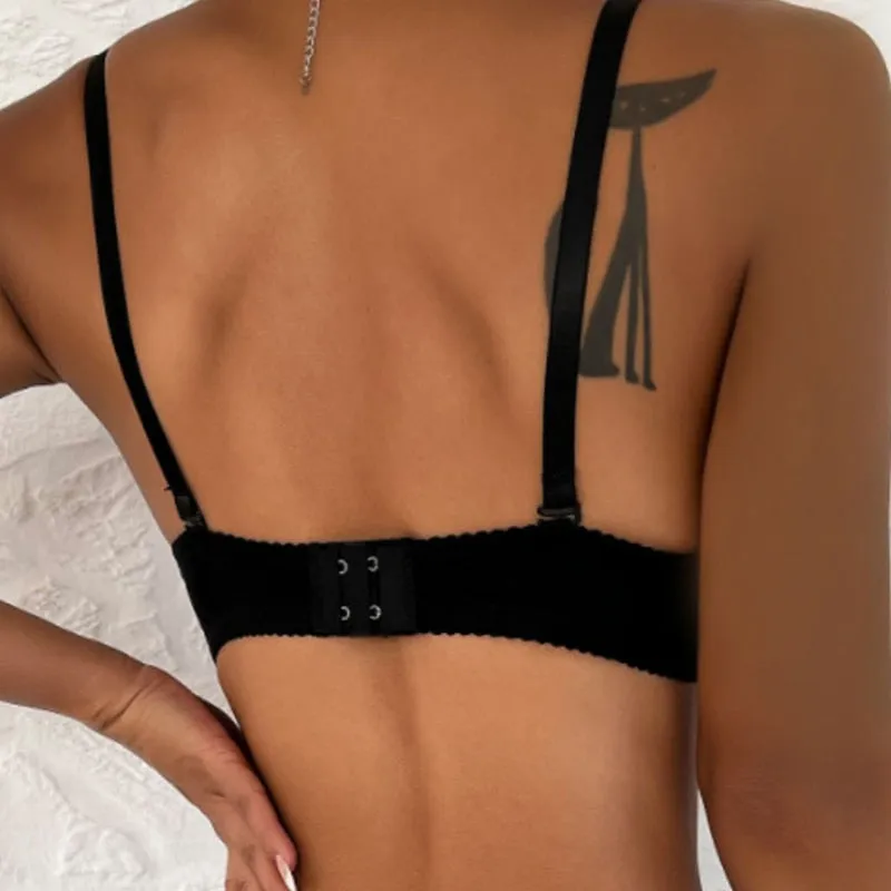 Hot Half Cup Thin Underwear Small Bra Plus Size Adjustable Lace Up Women's Push Up Bra B C D Plus Size Lace Adjustable Bra