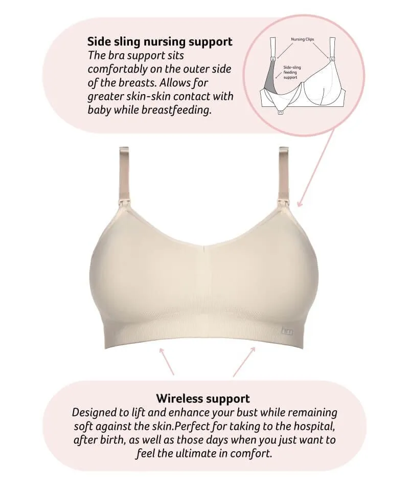 Hotmilk My Necessity Seamless F-G Cup Maternity & Nursing Wire-Free Bra - Frappe