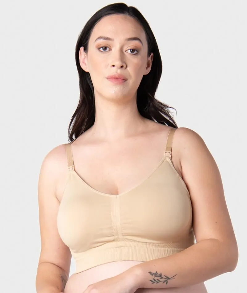 Hotmilk My Necessity Seamless F-G Cup Maternity & Nursing Wire-Free Bra - Frappe