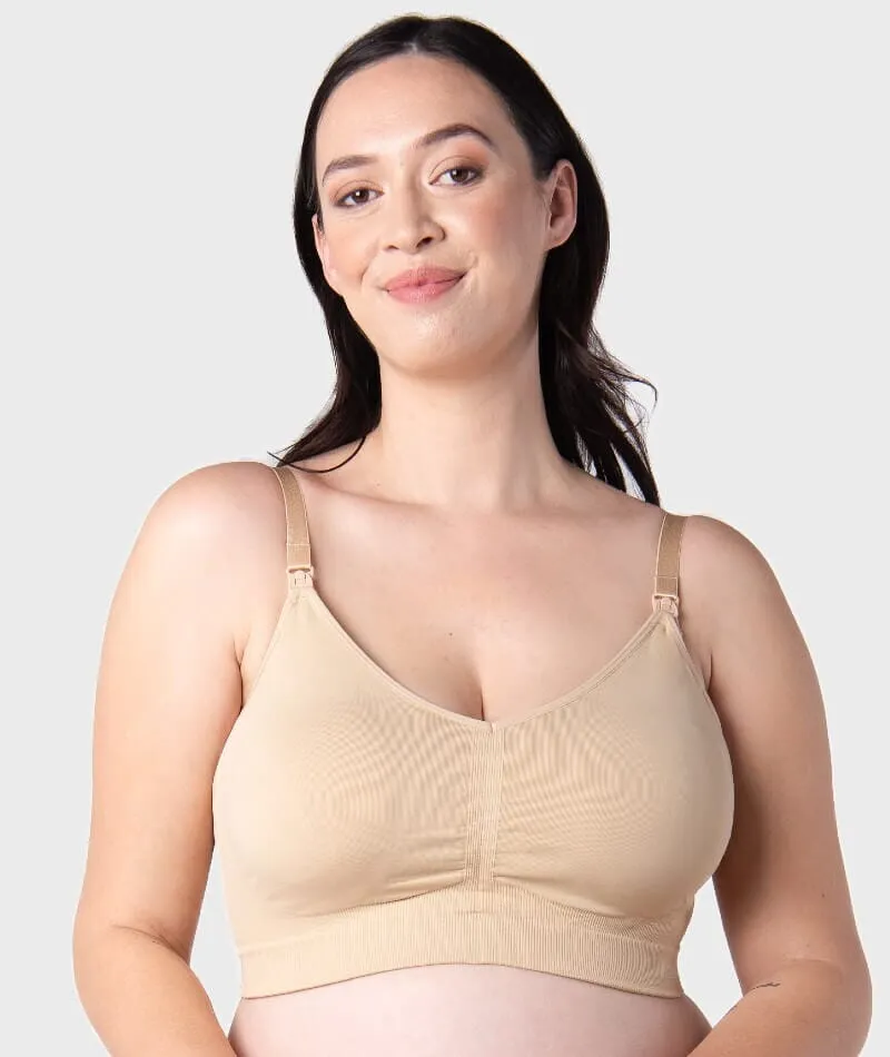 Hotmilk My Necessity Seamless F-G Cup Maternity & Nursing Wire-Free Bra - Frappe