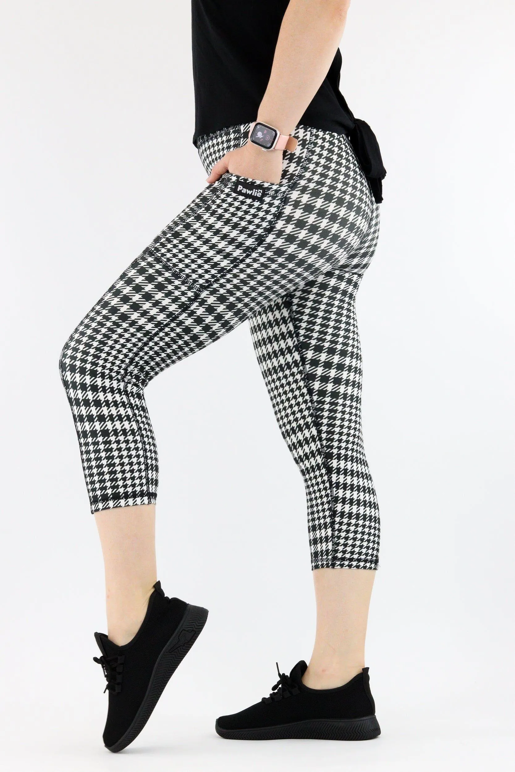 Houndstooth - Hybrid 1.0 - Leg Pockets - Capri Leggings