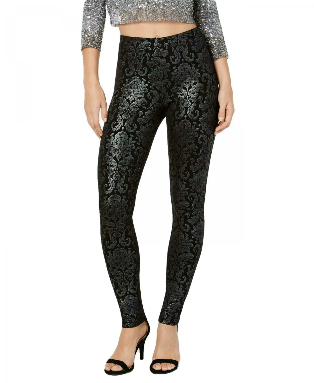 HUE Women's Metallic-Tapestry Printed Leggings. U19864H