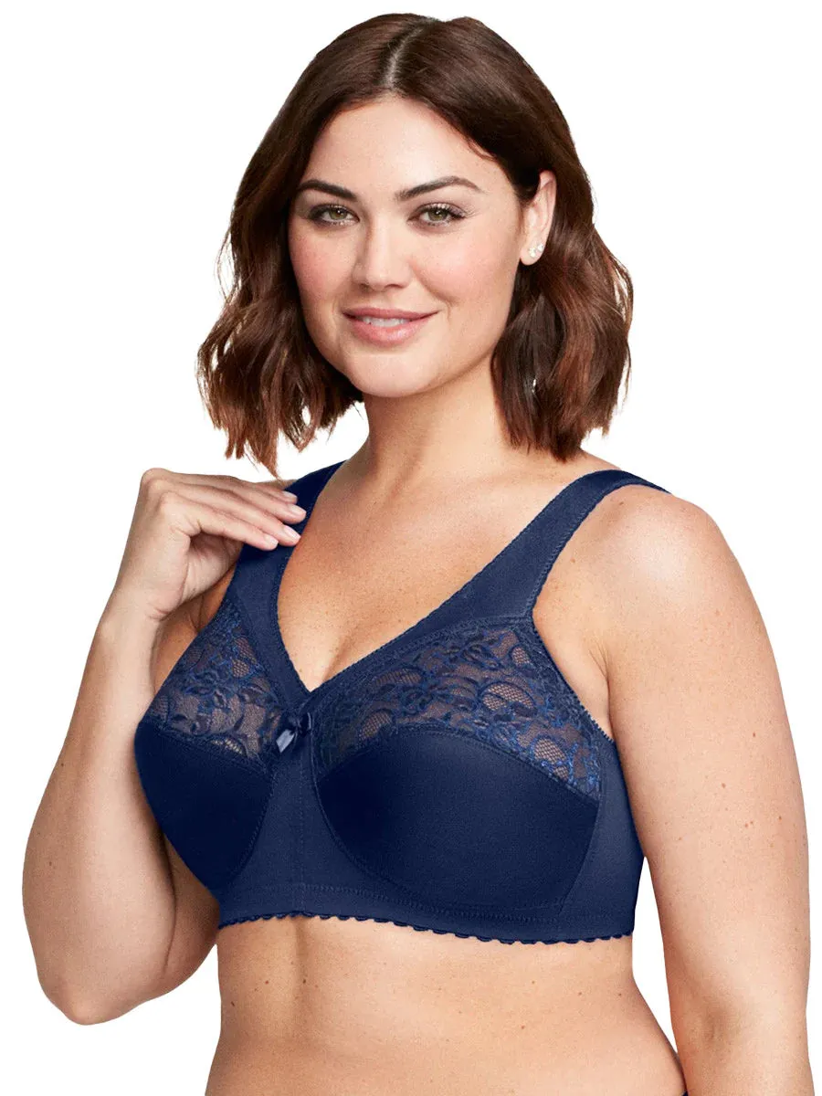 In Stock Glamorise Bra 1000 - Feel The Magic Wire-Free Support - Navy