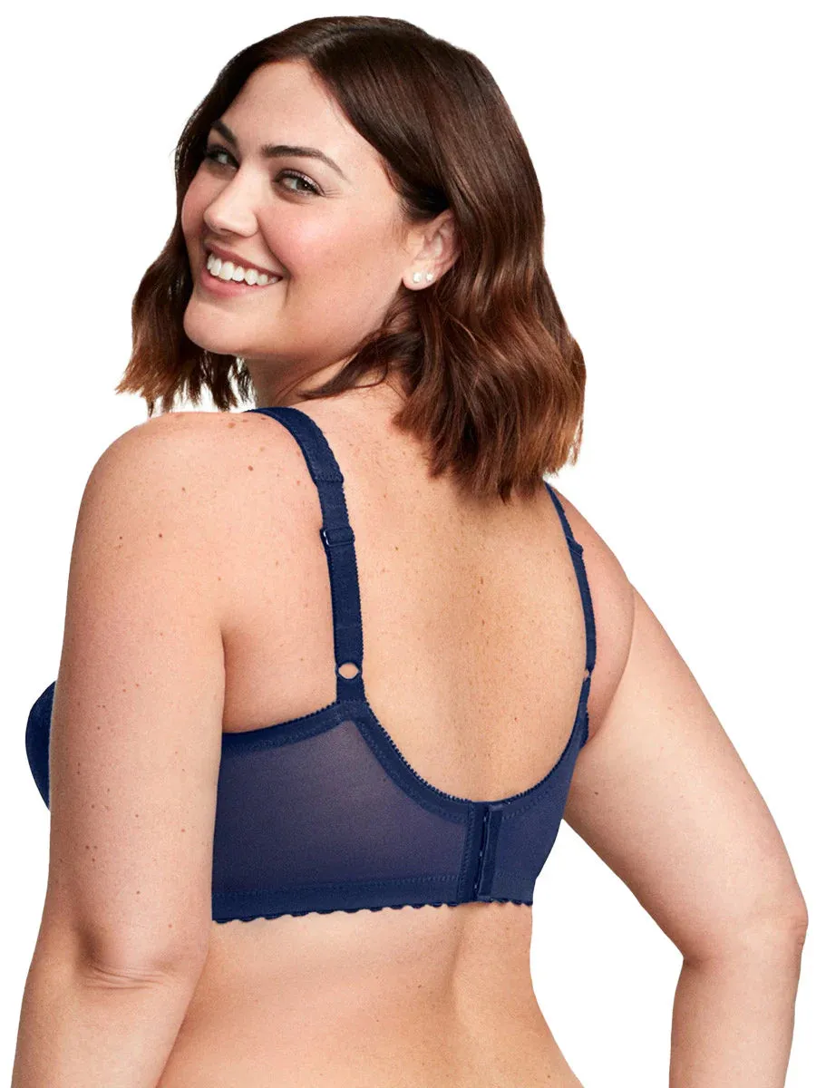 In Stock Glamorise Bra 1000 - Feel The Magic Wire-Free Support - Navy