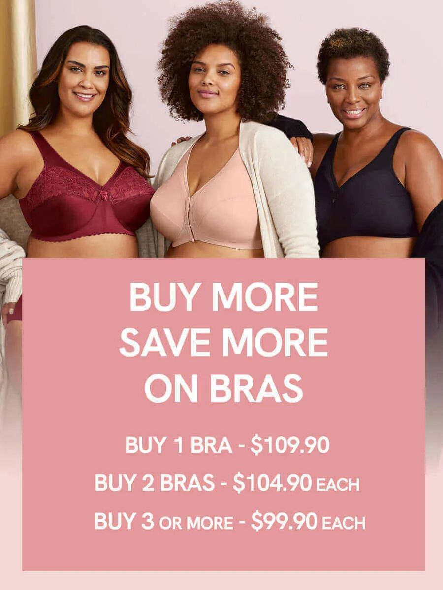 In Stock Glamorise Bra 1200 - The Front Close Wire-Free Support - Beige