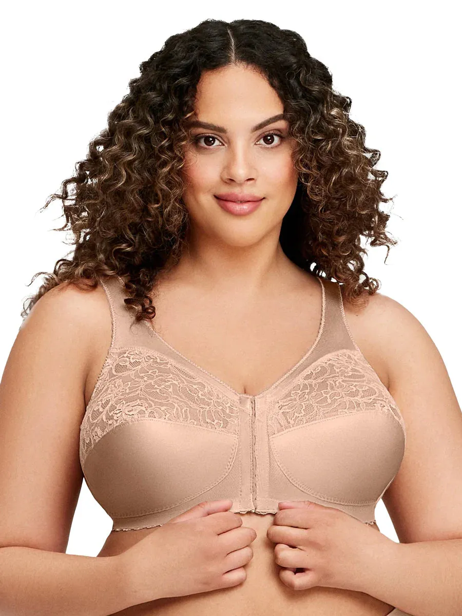 In Stock Glamorise Bra 1200 - The Front Close Wire-Free Support - Beige