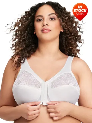 In Stock Glamorise Bra 1200 - The Front Close Wire-Free Support - White