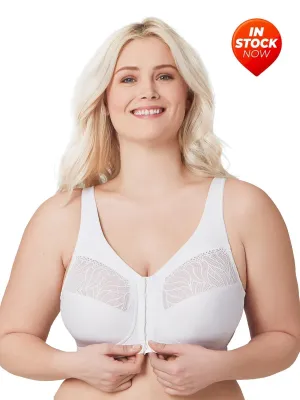 In Stock Glamorise Bra 1210 - Magiclift Natural Shape Front-Close Bra - White