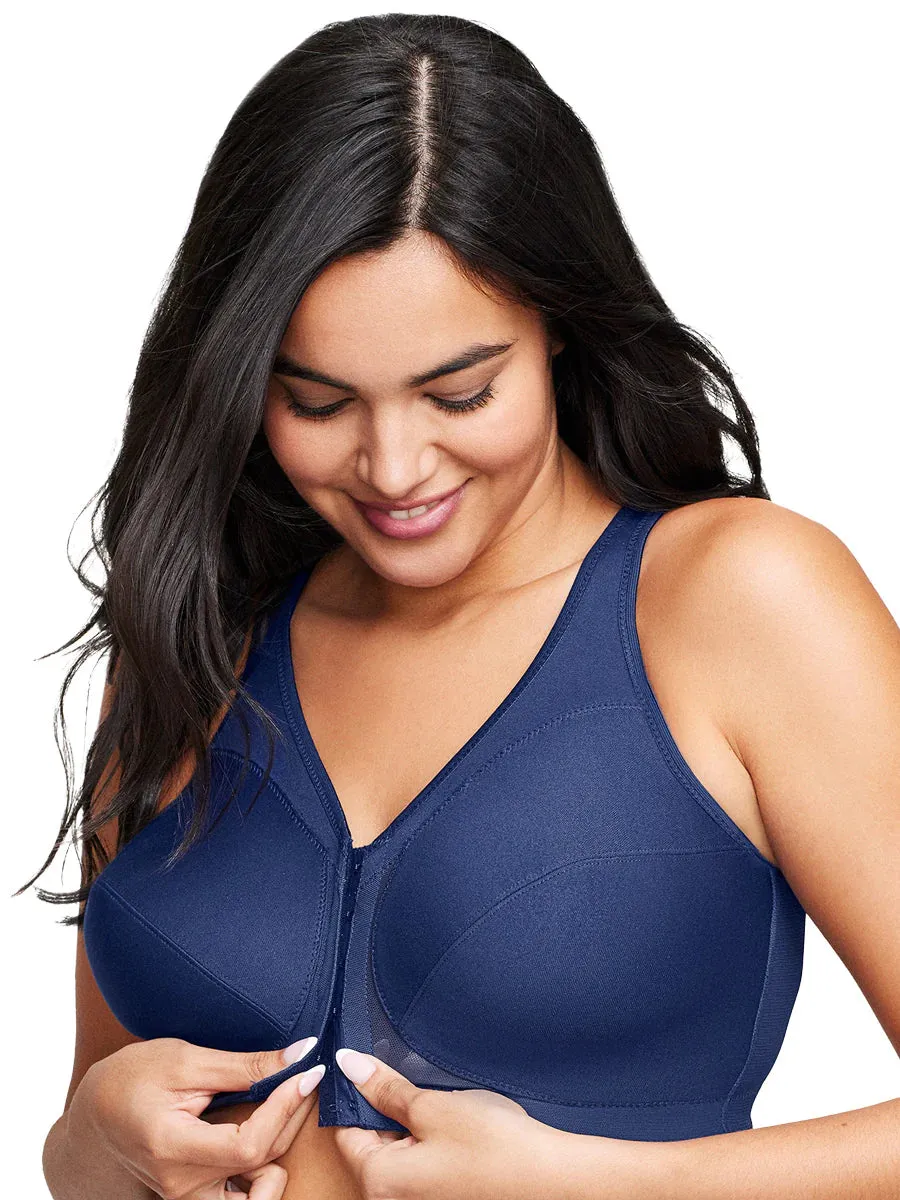 In Stock Glamorise Bra 1265 - 360 Support Front Close Posture - Navy